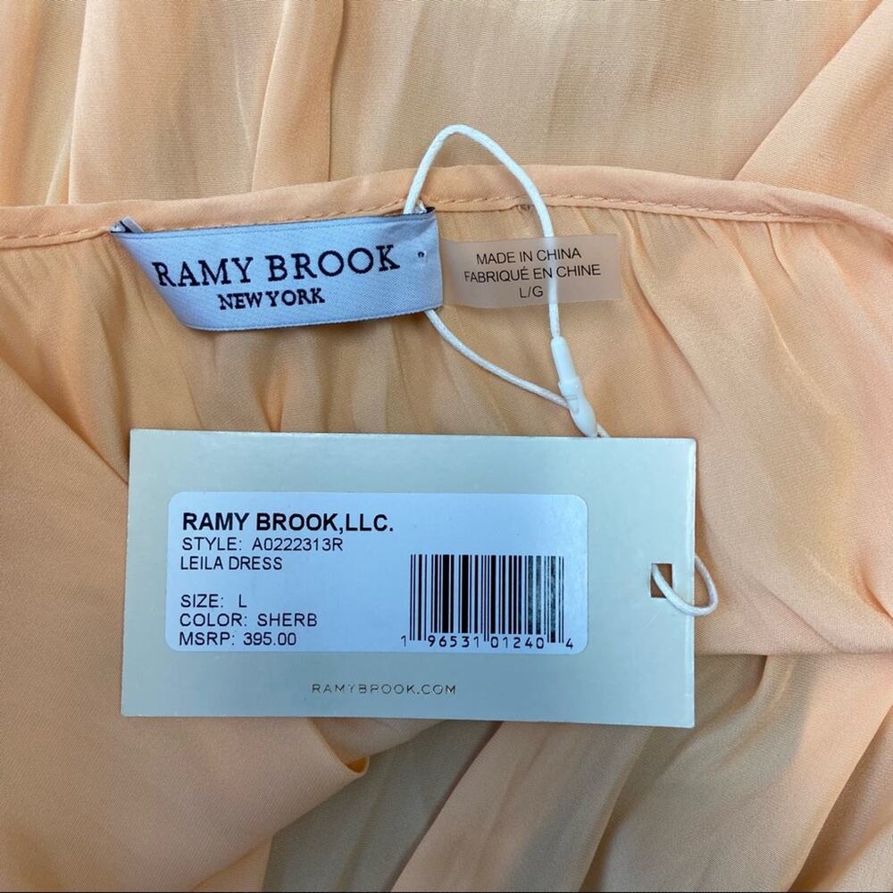 New Ramy Brook Dress One Shoulder Leila Dress Size Large in Sherbet - Picture 10 of 15